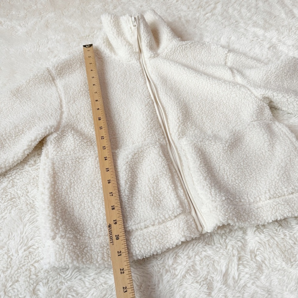 H&M Woman Cream Cozy Relax Fleece Zip-Up Sweater MEDIUM Classic Athleisure - Picture 4 of 6